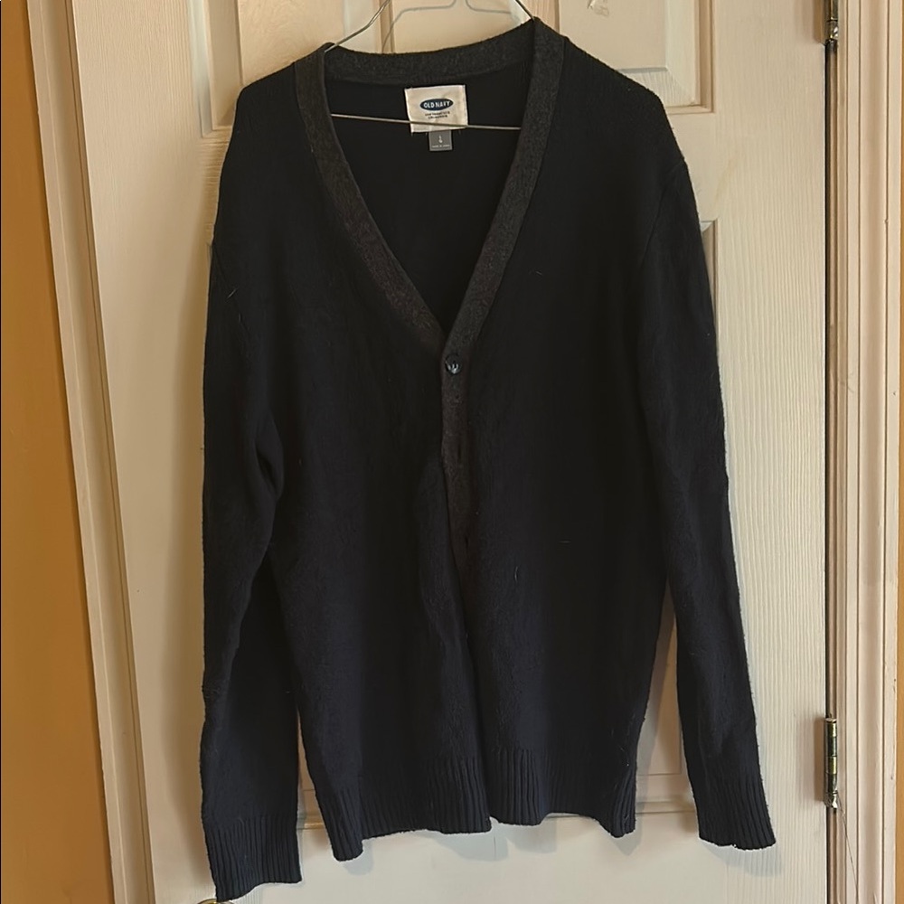Old Navy Black and Gray Cardigan Sweater
